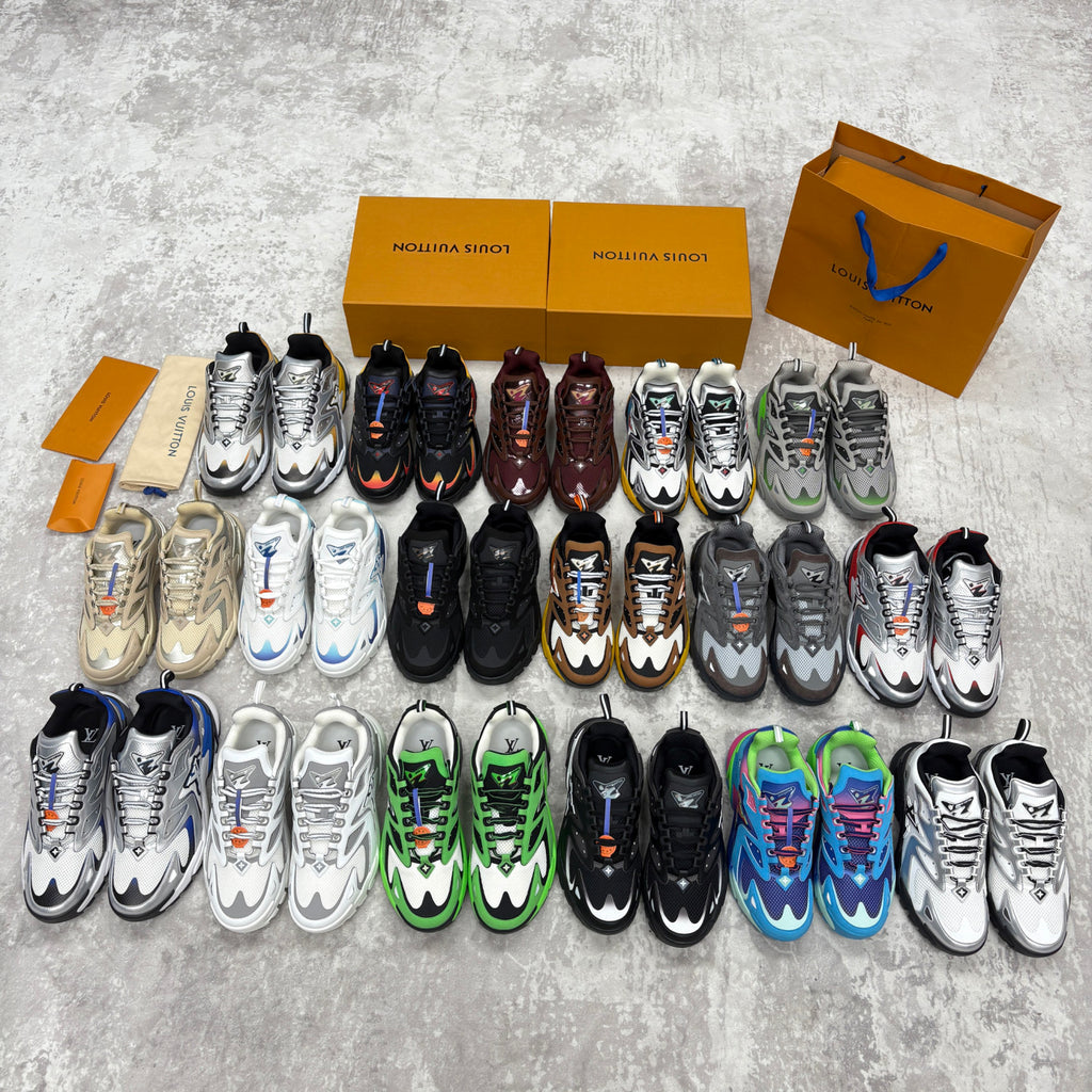 Louis Vuitton LV RUNNER TATIC Men's And Women's Spring/summer Casual Round Toe Lace Up Floral Logo Low Top Casual Sneakers Shoes #78323