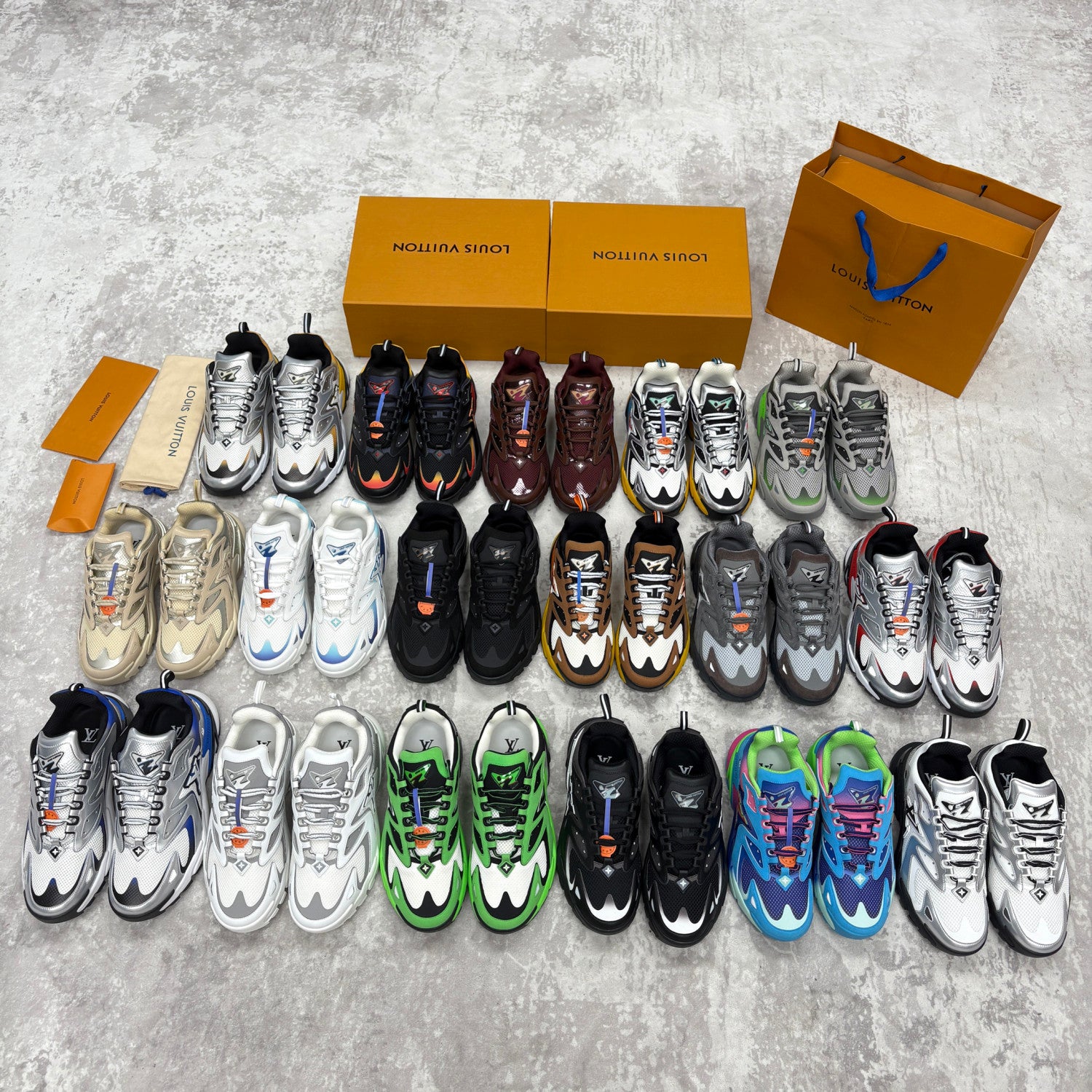 Louis Vuitton LV RUNNER TATIC Men's And Women's Spring/summer Casual Round Toe Lace Up Floral Logo Low Top Casual Sneakers Shoes #78323
