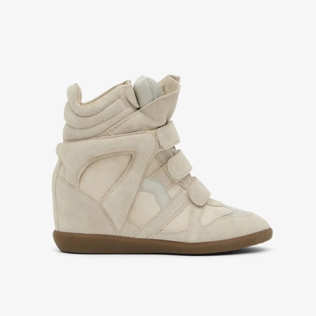 Isabel Marant Women's Autumn and Winter Solid Colour Velcro Round Toe High Top Suede Leather Casual Sneakers Shoes #76685