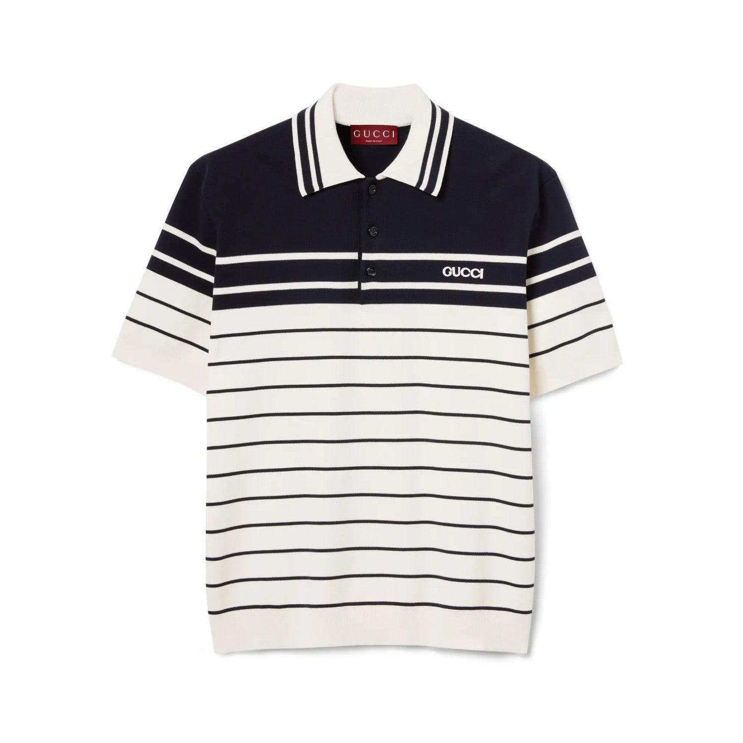 Gucci Men's Striped Logo Embroidered Summer Cotton Slim Fit Short Sleeve Polo Shirt #81176