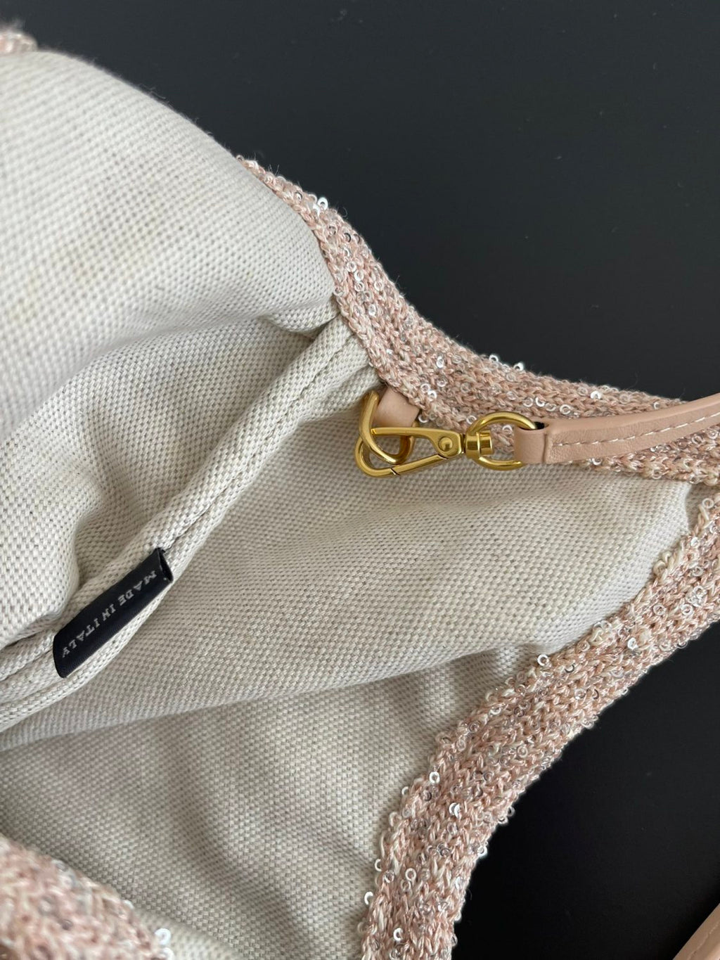 MiuMiu Ivy Sequin Mesh Women's Solid Color Sequined Shoulder Bag with Detachable Handbag Bags and Embroidered Letter Logo #77693