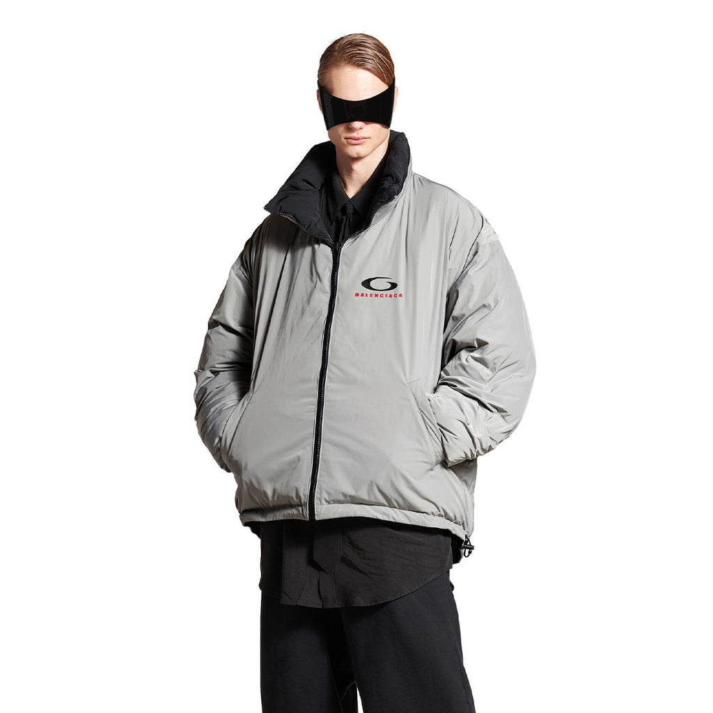 Balenciaga Men's Vintage COCOON KICK PUFFER Jacket Reversible Cotton Stand Collar Logo Embroidery Fitted Long Sleeve Jacket #71723