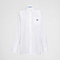 Prada Men's Women's Spring/Summer Solid Color Cotton Triangle Label Pocket Single Button Long Sleeve Shirt #77372