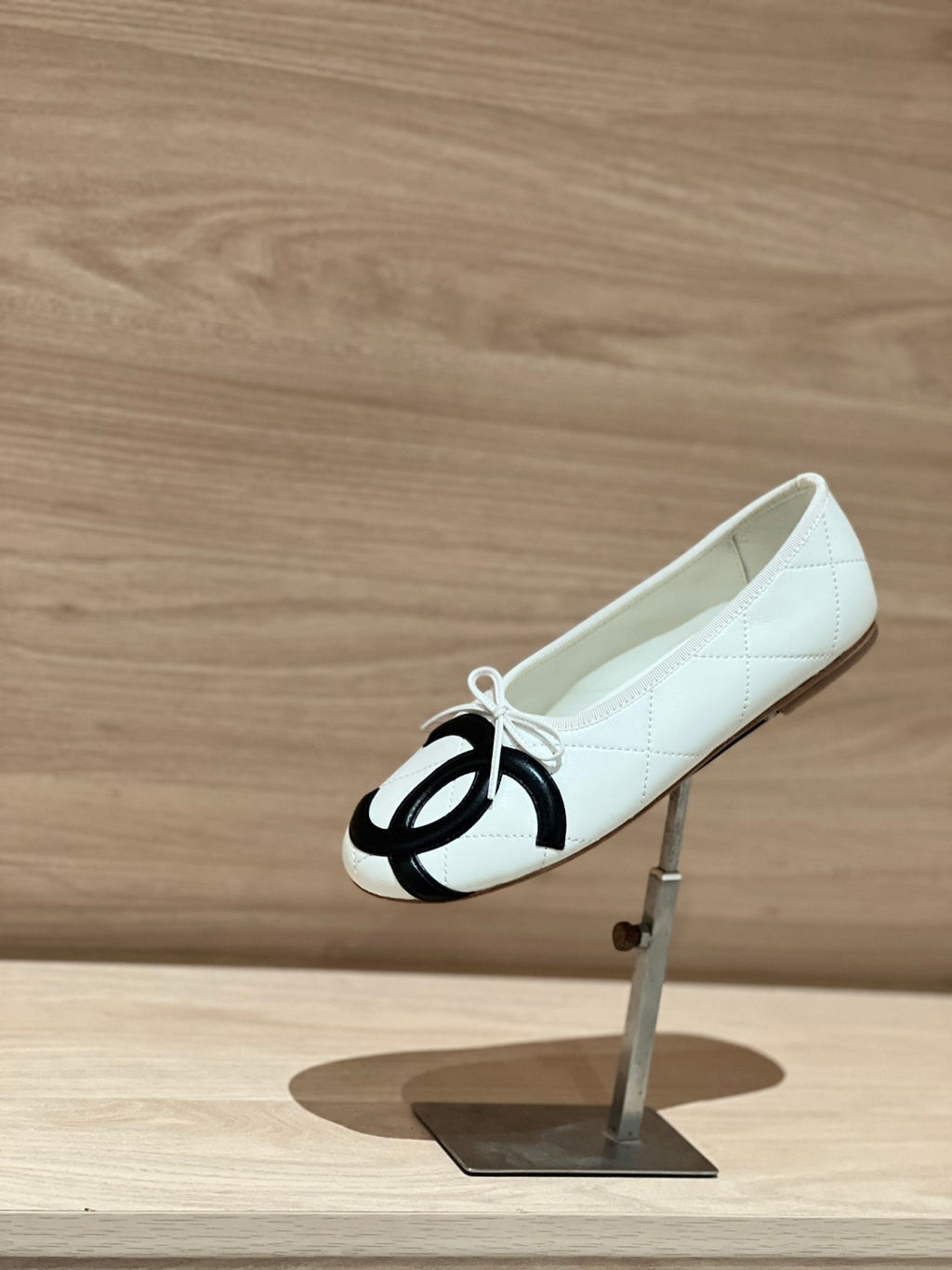 CHANEL Ballet Flats Lambskin Burgundy Light Blue #386254