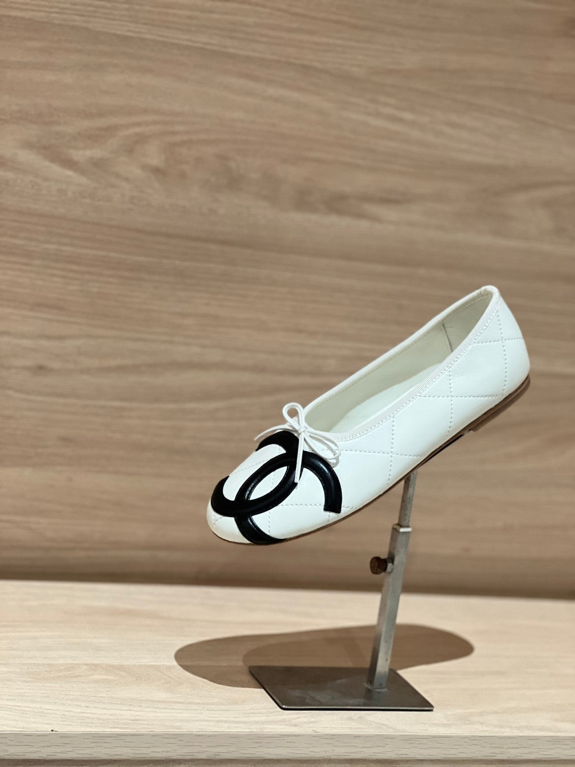 CHANEL Ballet Flats Lambskin Burgundy Light Blue #386254