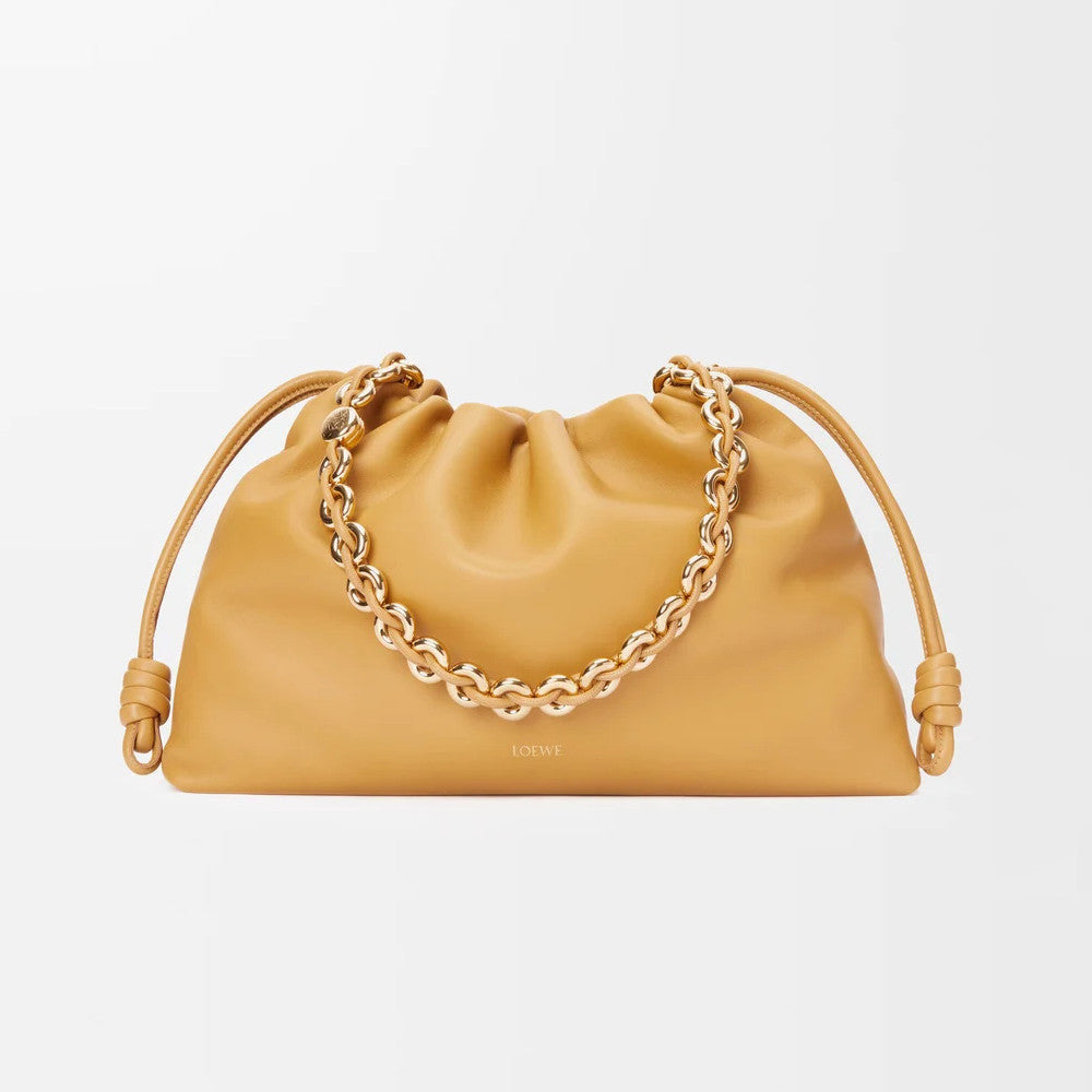 Loewe Flamenco Purse Women's Fashion Classic Solid Color Soft Napa Lambskin Leather Pleated Design Brand Logo Magnetic Buckle Closure Crossbody Bag Shoulder Bag Handbag Bags A411FPDX01-6579 #78346