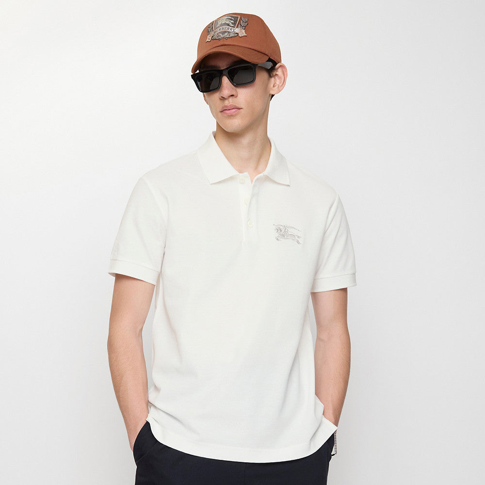 Burberry Metallic EKD Cotton Polo Shirt in Black #377794