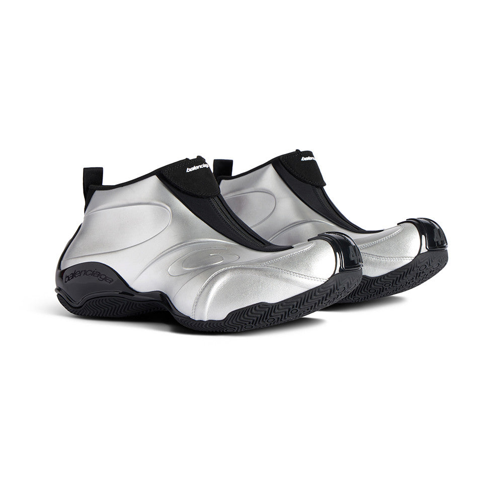 Balenciaga Basketball White Distressed Round Toe Zipper Basketball Shoes #332802