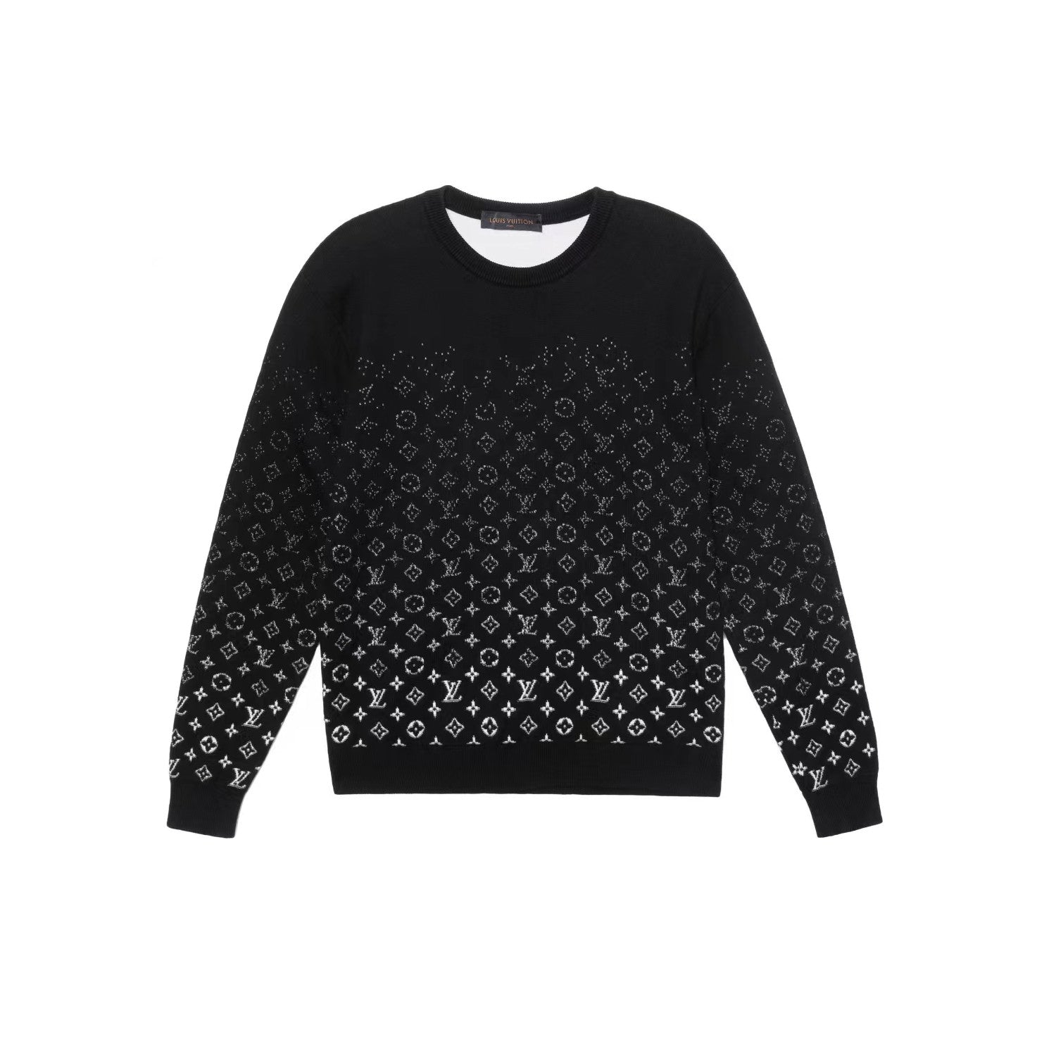 Louis Vuitton Men's Spring/Fall Fashion Casual Classic Vintage Floral Gradient Round Neck Knit Sweater #78733