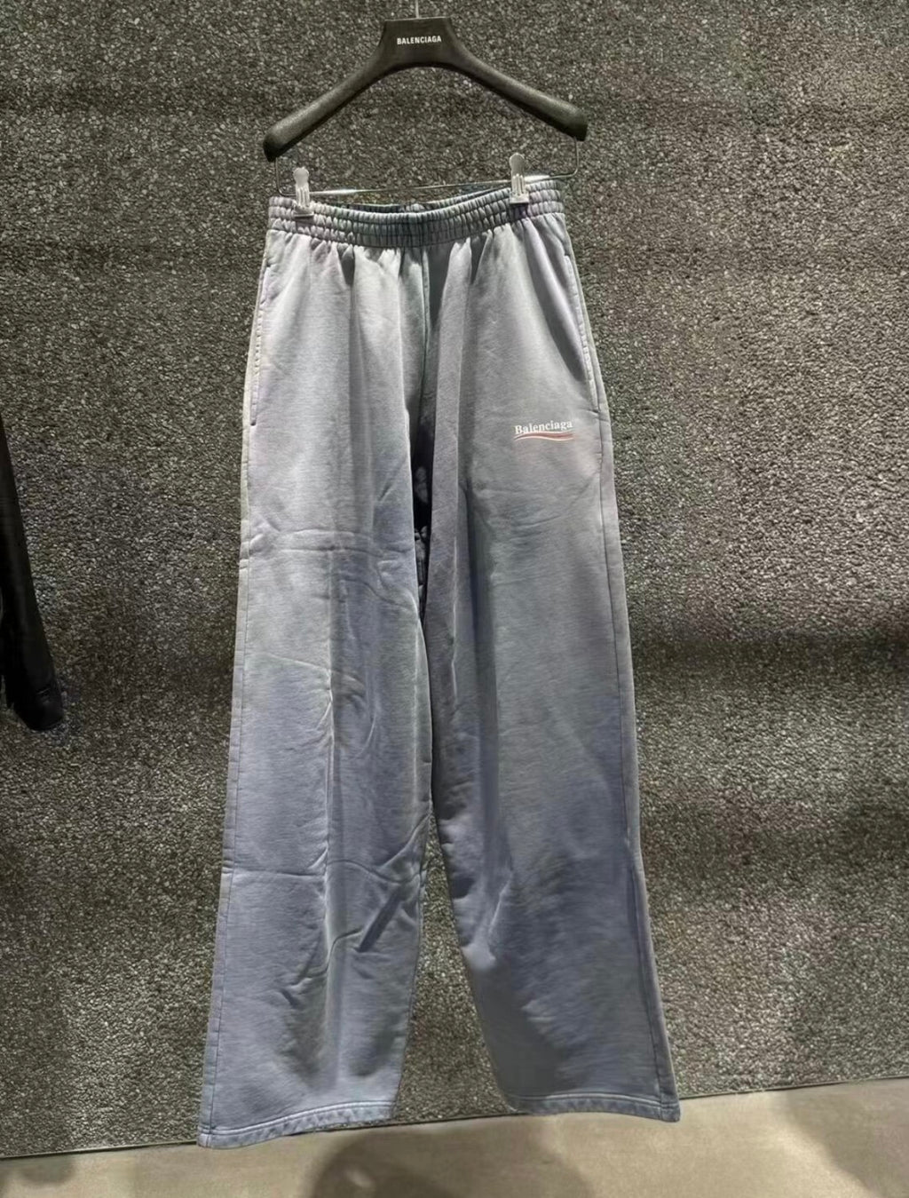 Balenciaga Men's Four Seasons Logo Printed Mid Waist Washed Gradient Loose Casual Sweatpants #71895
