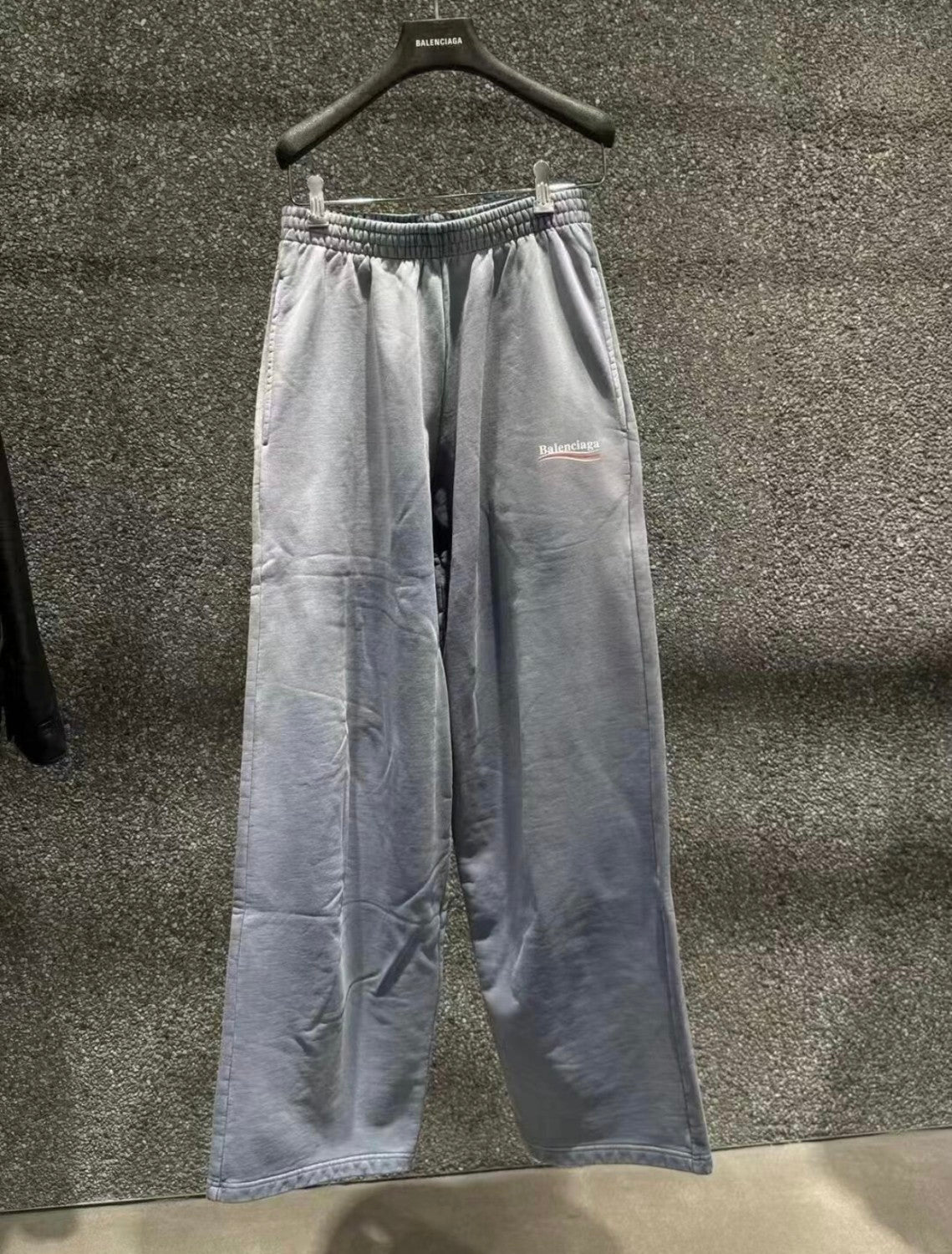 Balenciaga Men's Four Seasons Logo Printed Mid Waist Washed Gradient Loose Casual Sweatpants #71895