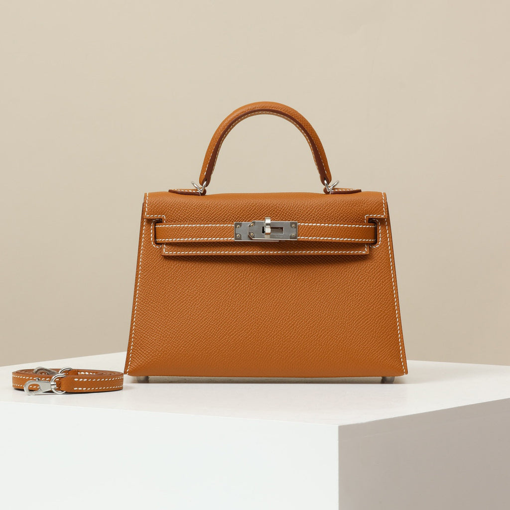 Hermes Women's Fashion Classic Mini Kelly Gold Buckle Cowhide Shoulder Bag Handbag Tote Bag Crossbody Bag Bags H071302CC37 Handcrafted Leather Bag From The Original Factory's Premium Custom Collection #78359
