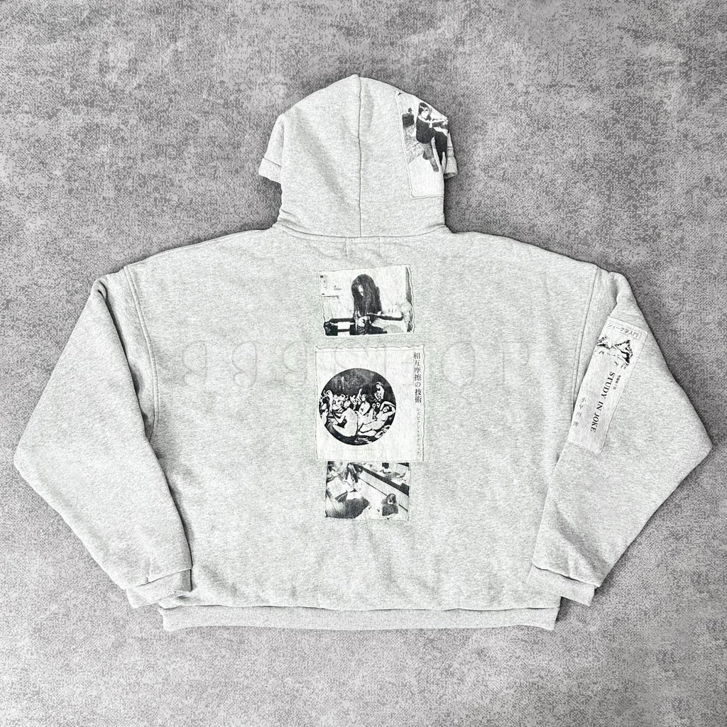 Enfants Riches Deprimes Fall Alice Patch Distressed Zipper Hooded Sweatshirt #333688
