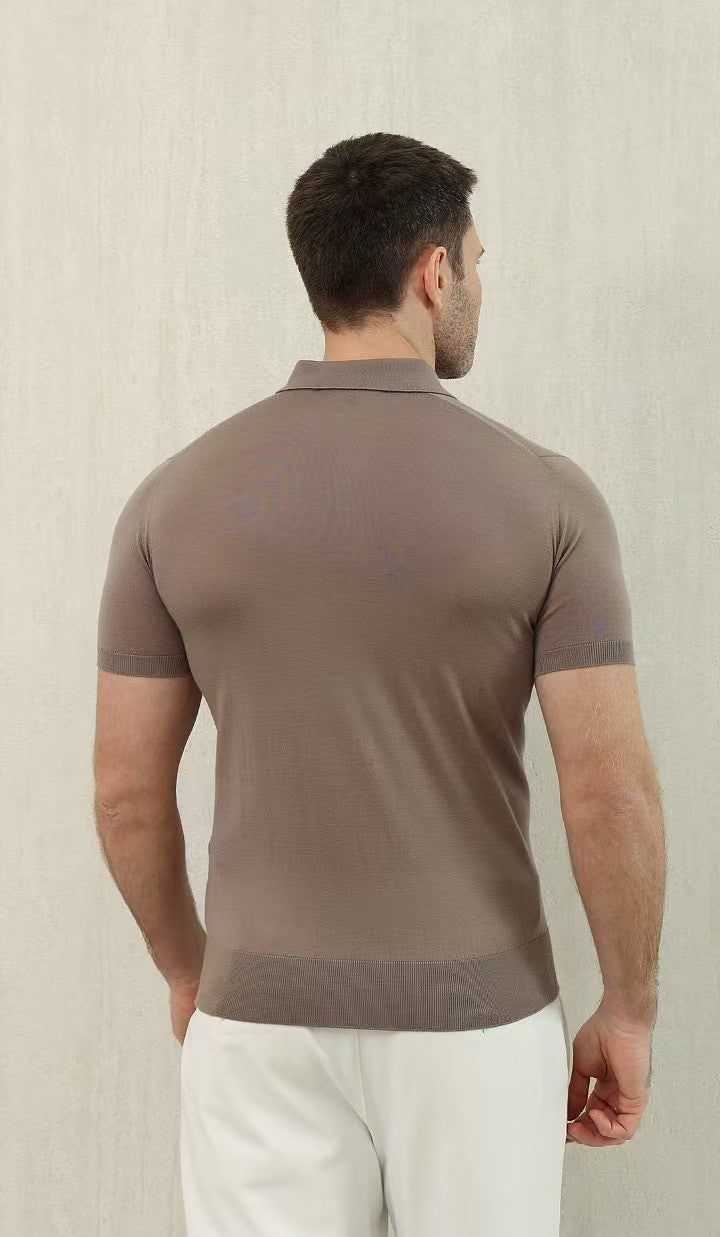 Loro Piana King's Gift® Men's Polo Shirt Spring Summer Fashion Casual Button Short Sleeve Top Knitted T-shirt Lapel Men's Clothes Ngvp #9957