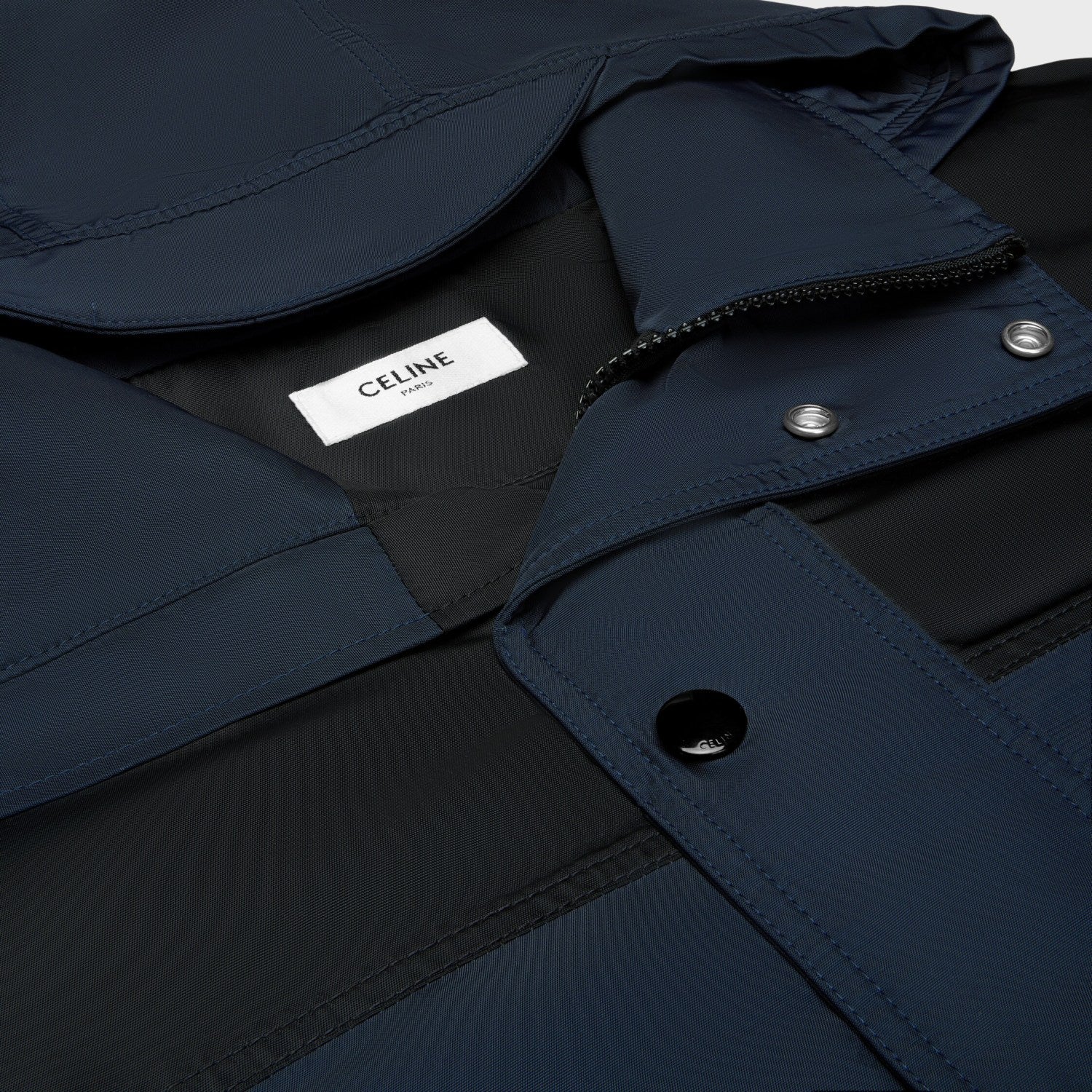 Celine Men's And Women's Spring/fall Fashion Casual Color Block Hooded Jacket With Drawstring Waist Jacket #78934