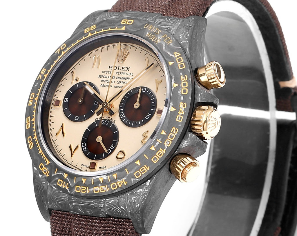 Rolex Men's Cosmo Chrono Daytona Mechanical Watch with Carbon Fiber Patterned Luminous Case #73619