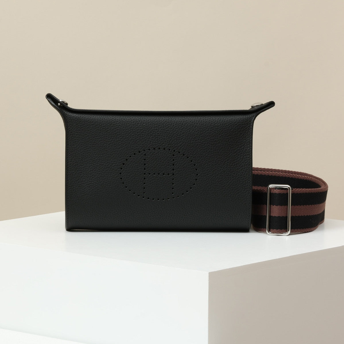Hermès Videpoches Men's and Women's Fashion Classic Solid Color Leather Adjustable Canvas Strap Shoulder Bag Crossbody Bag Messenger Bag Bags H084283CKAC #78918