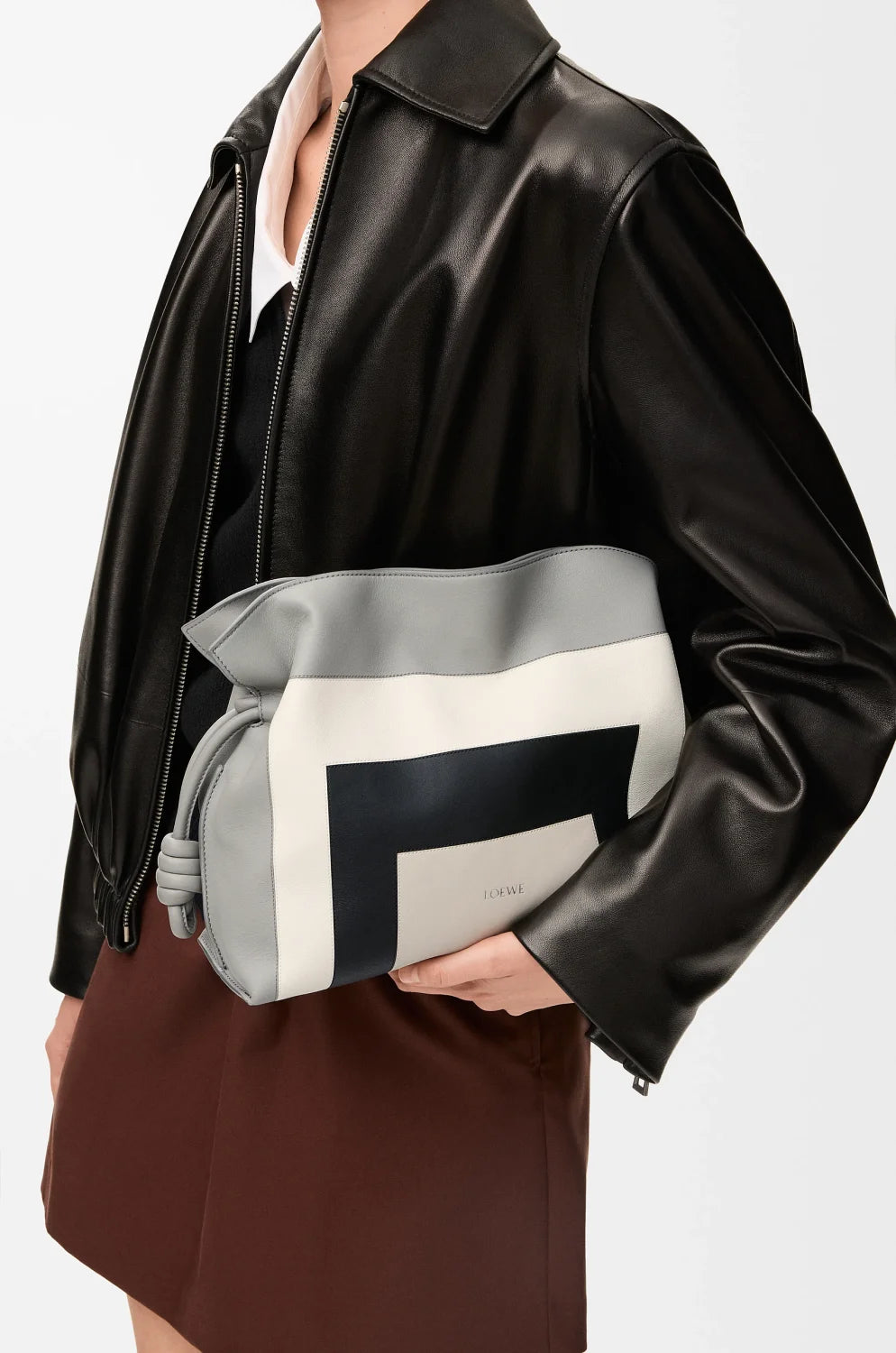 Loewe Medium Napa Leather Flamenco Clutch Loewe X Josef And Anni Albers Collection Fashion-forward Soft-leather Crossbody Bag Lady #195465