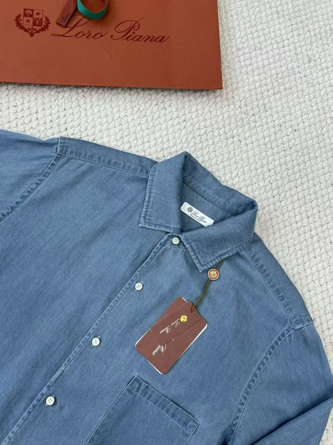 Loro Piana Top-quality Version André Shirt Cotton Ultra Stone-Washed #375405