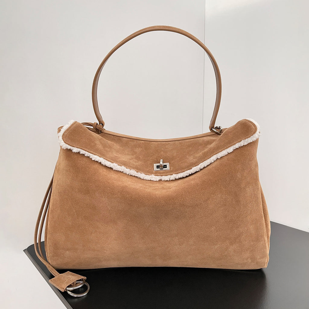 Balenciaga Rodeo Large Handbag Women's Men's Solid Fashion Leather Contour Gold Silver Metal Accessories Bags 7897442AA4V2621 Ngvp #1584