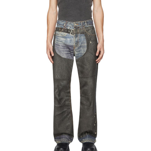 Acne Studios Men's Women's Four Seasons Fashion Solid Color Button Printed Loose Denim Wide Leg Pants Ngvp #8516
