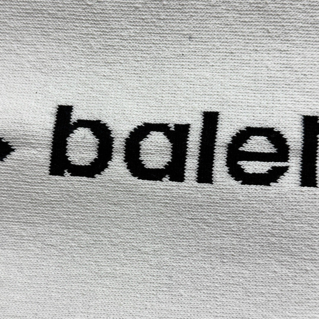 Balenciaga Men's 3B Sports Icon Ski Crewneck in White Black #334344