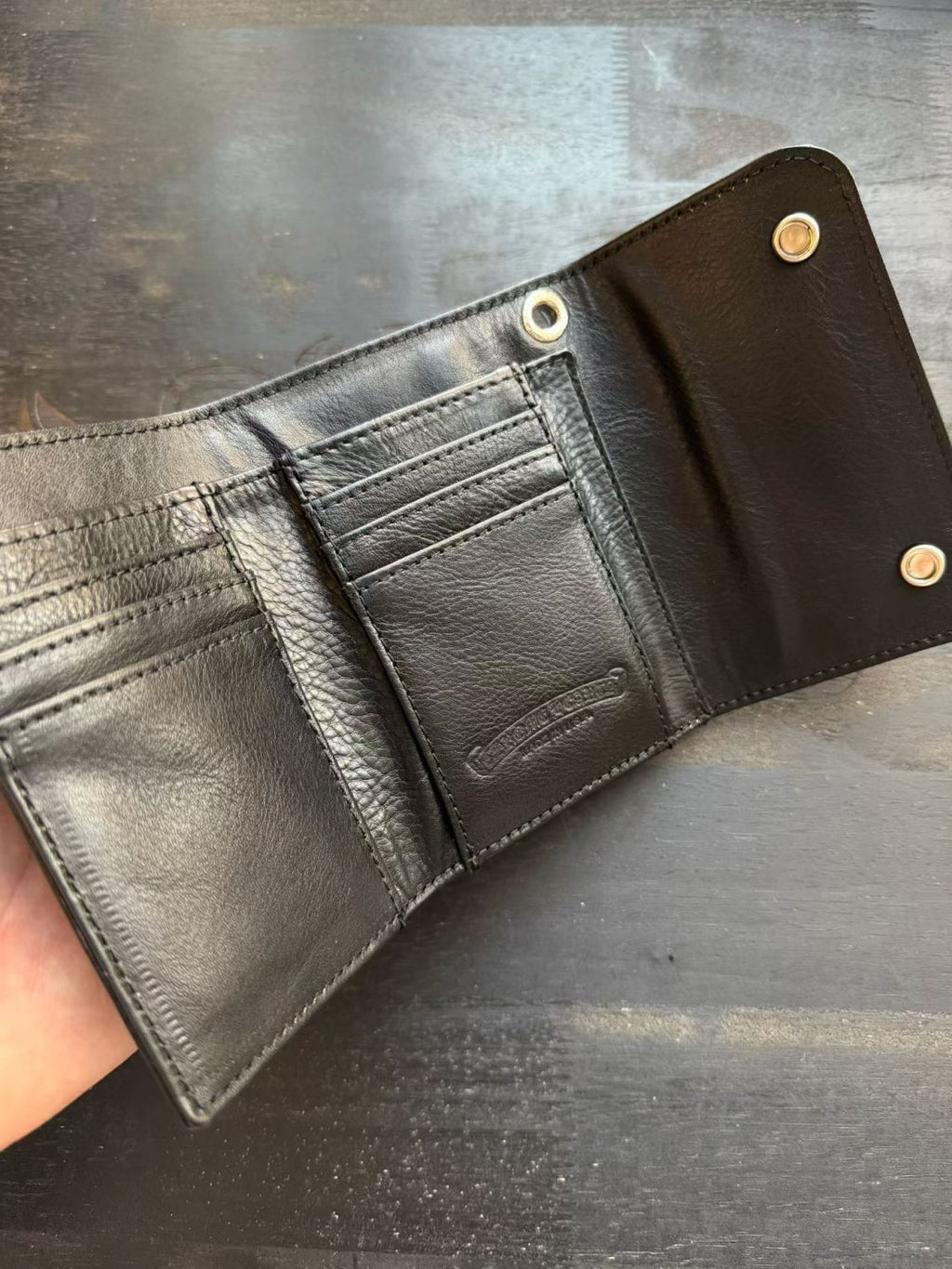 Chrome Hearts Black Tri-Fold Sword-Shaped Scroll Wallet Card Holder High-Street Fashion Trendy Zipper Mini Bag Male Bags #195954