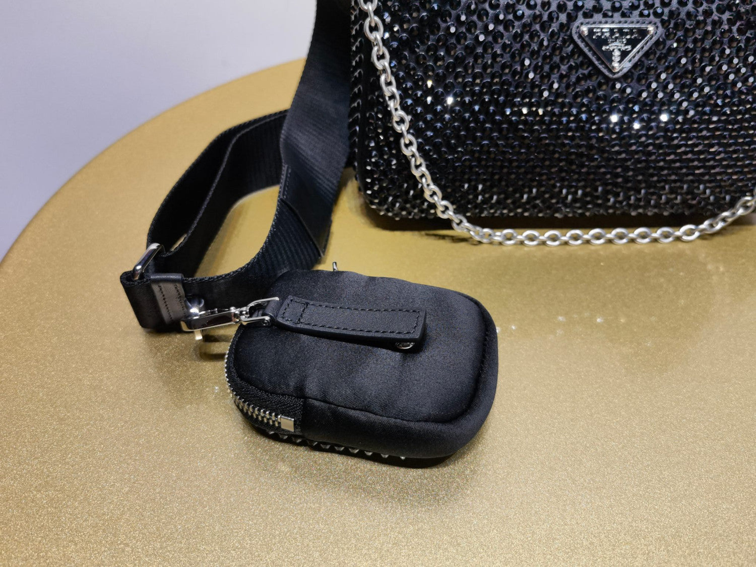 Prada Re-Edition 2005 Rhinestone-Embellished Crossbody Bag #375651