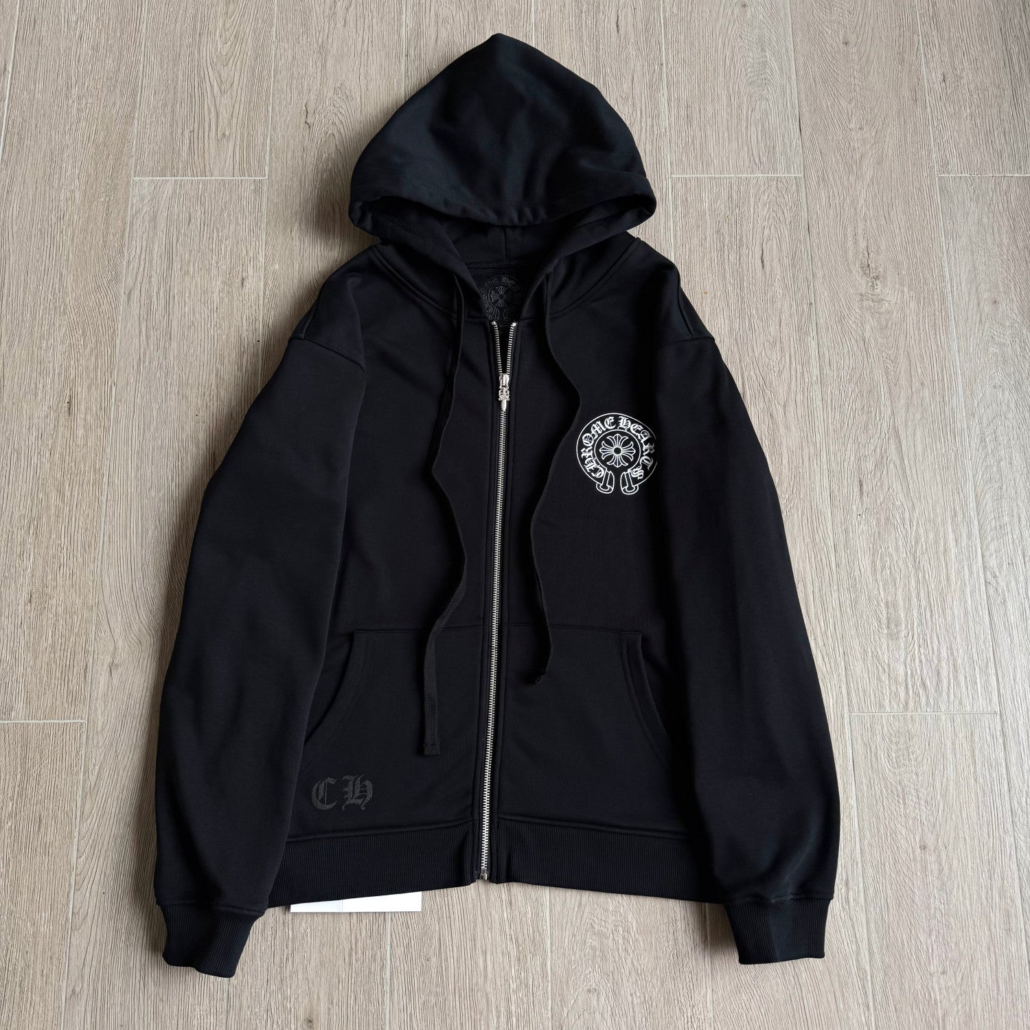 Chrome Hearts 925 Sterling Silver Hardware Classic Horseshoe City Limited Zipper Sweatshirt #333192