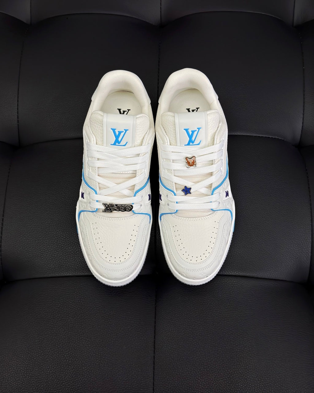 Louis Vuitton Men's And Women's Spring/summer Fashion Casual Round Toe Flat Lace Up Leather Low Top Casual Shoes #78352