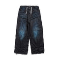 Balenciaga Men's And Women's Spring And Fall Splicing Fence Mid Waist Placket Zipper Straight Tie Jeans Pants #75357