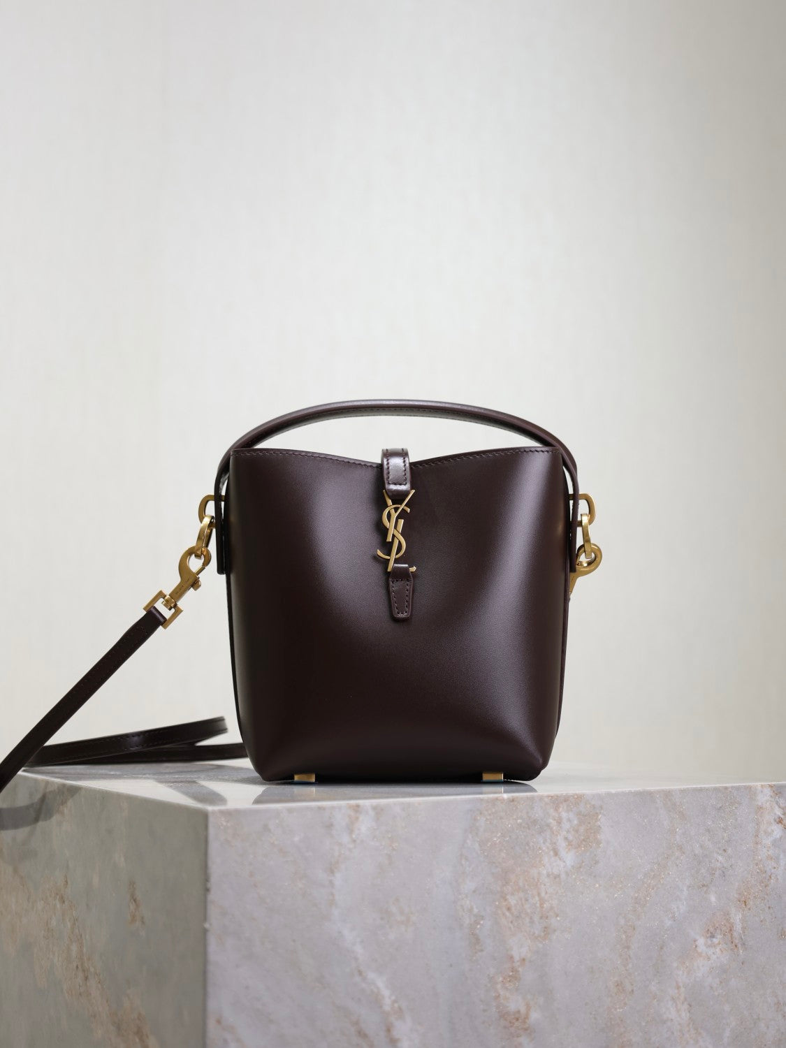 Saint Laurent Women's LE 37 Logo Hook Buckle mini Small Glossy Solid Color Bucket Bag Suede Leather Handbags Casual Bags 7490362R20W9207 #81334