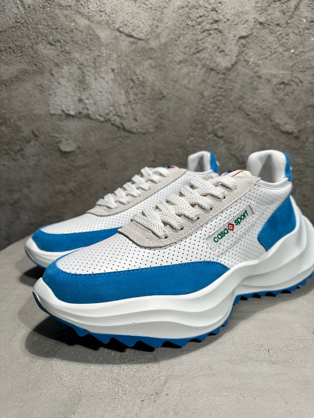 Casablanca Men's And Women's Spring/Fall Fashion Casual Round Toe Lace Up Breathable Leather Thick Sole Low Top Sneakers Shoes #78791