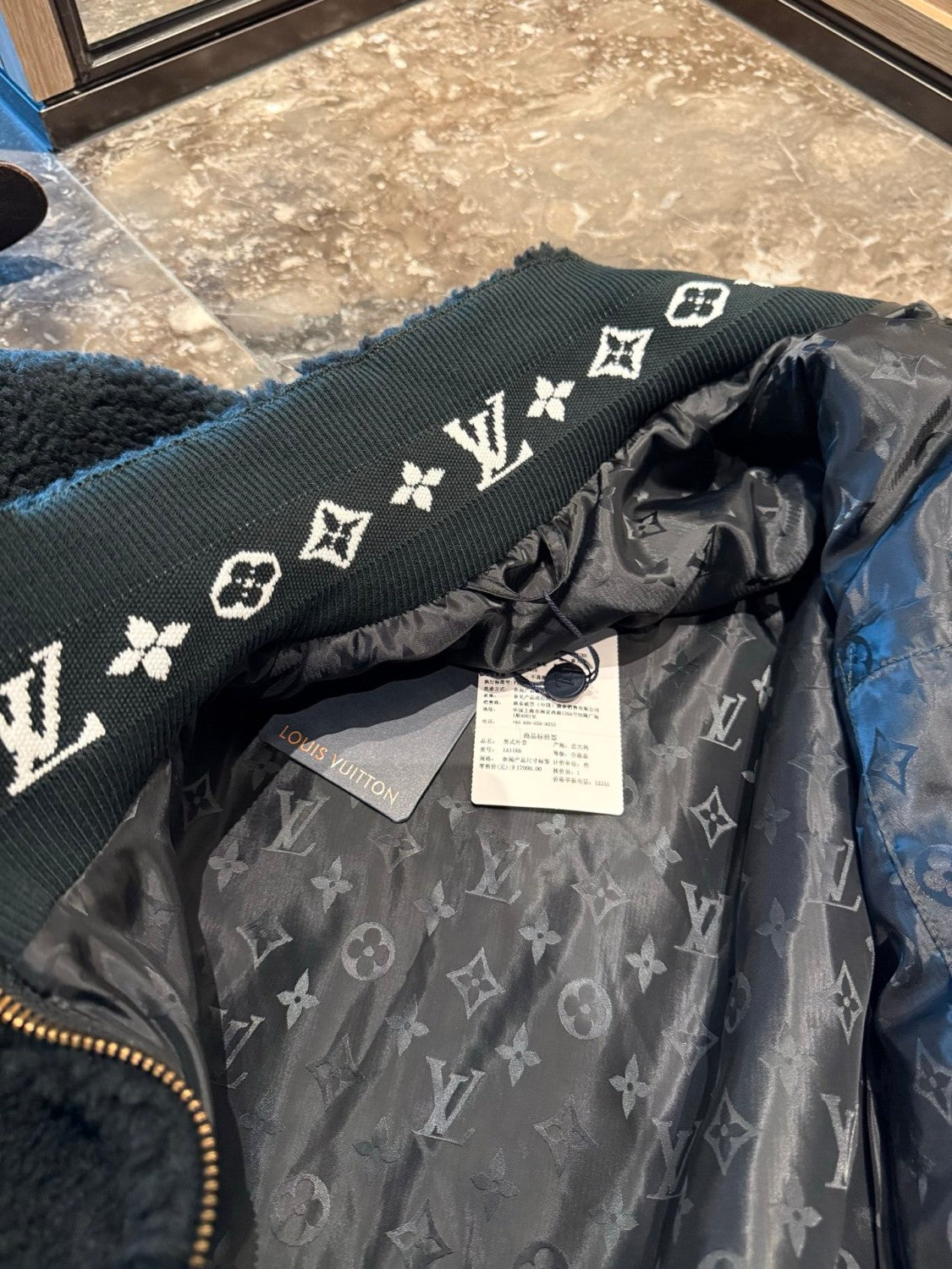 Louis Vuitton Women's and Men's Dark Green Suede Leather Label Teddy Velvet Suede Belted Jacket With Leather Patches #332529