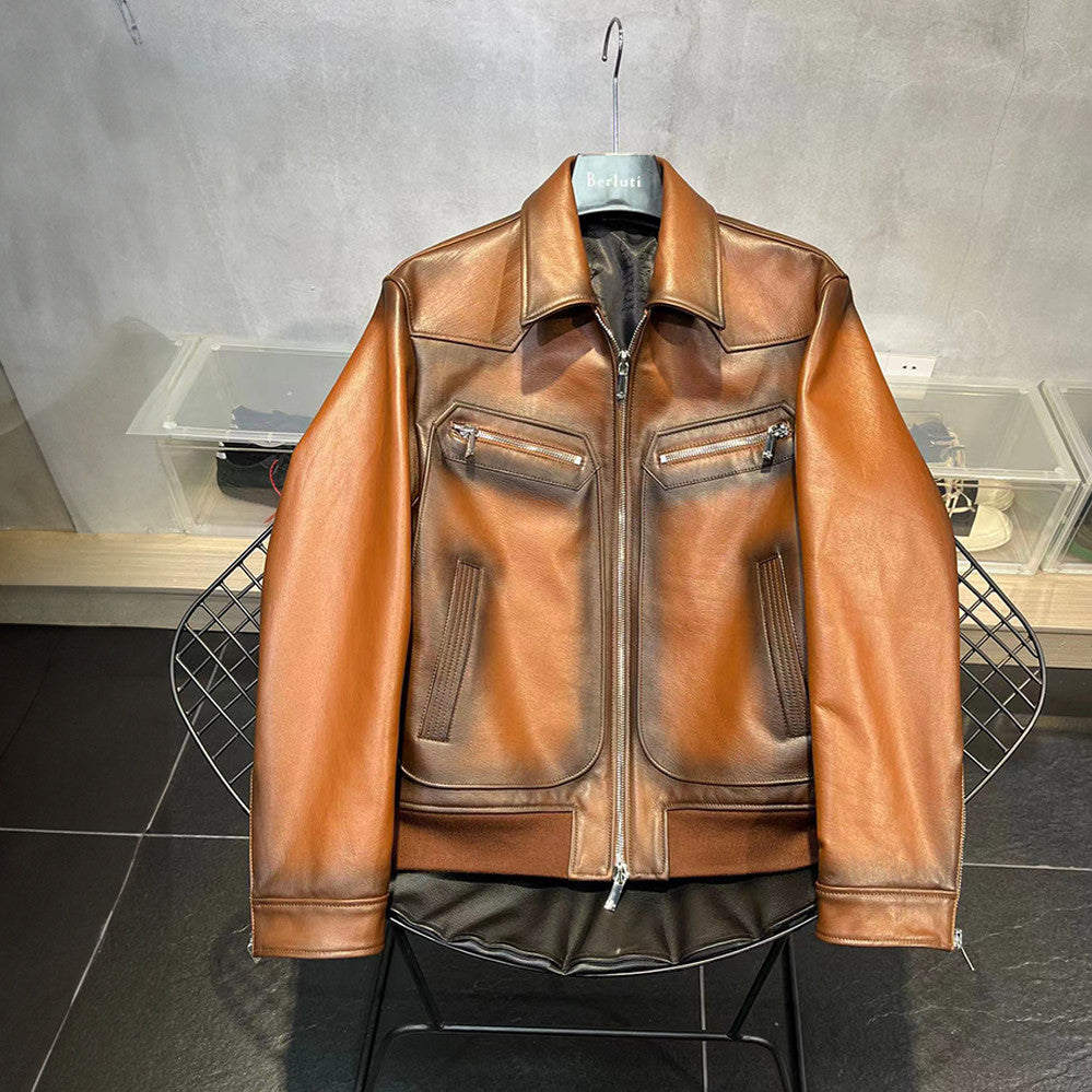 Berluti Long Sleeve Leather Jacket Ngvp #6375