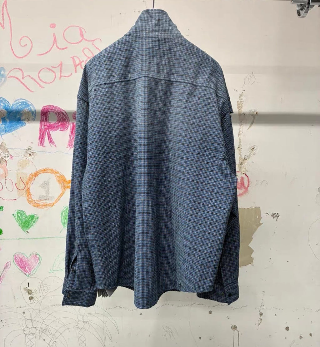 Balenciaga Men's Zip-up Shirt in Blue #375912