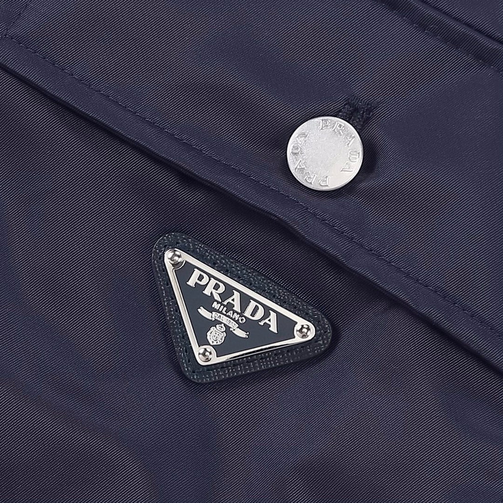 Prada Men's Spring And Fall Solid Color Nylon Lapel Single Breasted Long Sleeved Jacket #72496