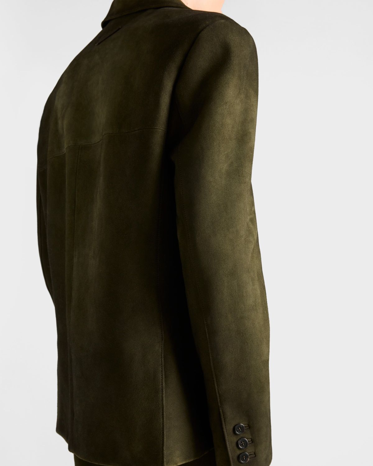 PRADA Men's Forest Green Suede Jacket #333462