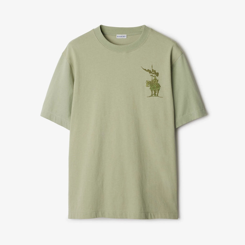 Burberry Men's Summer Knight Print Solid Color Cotton Round Neck Casual T-shirt #75516