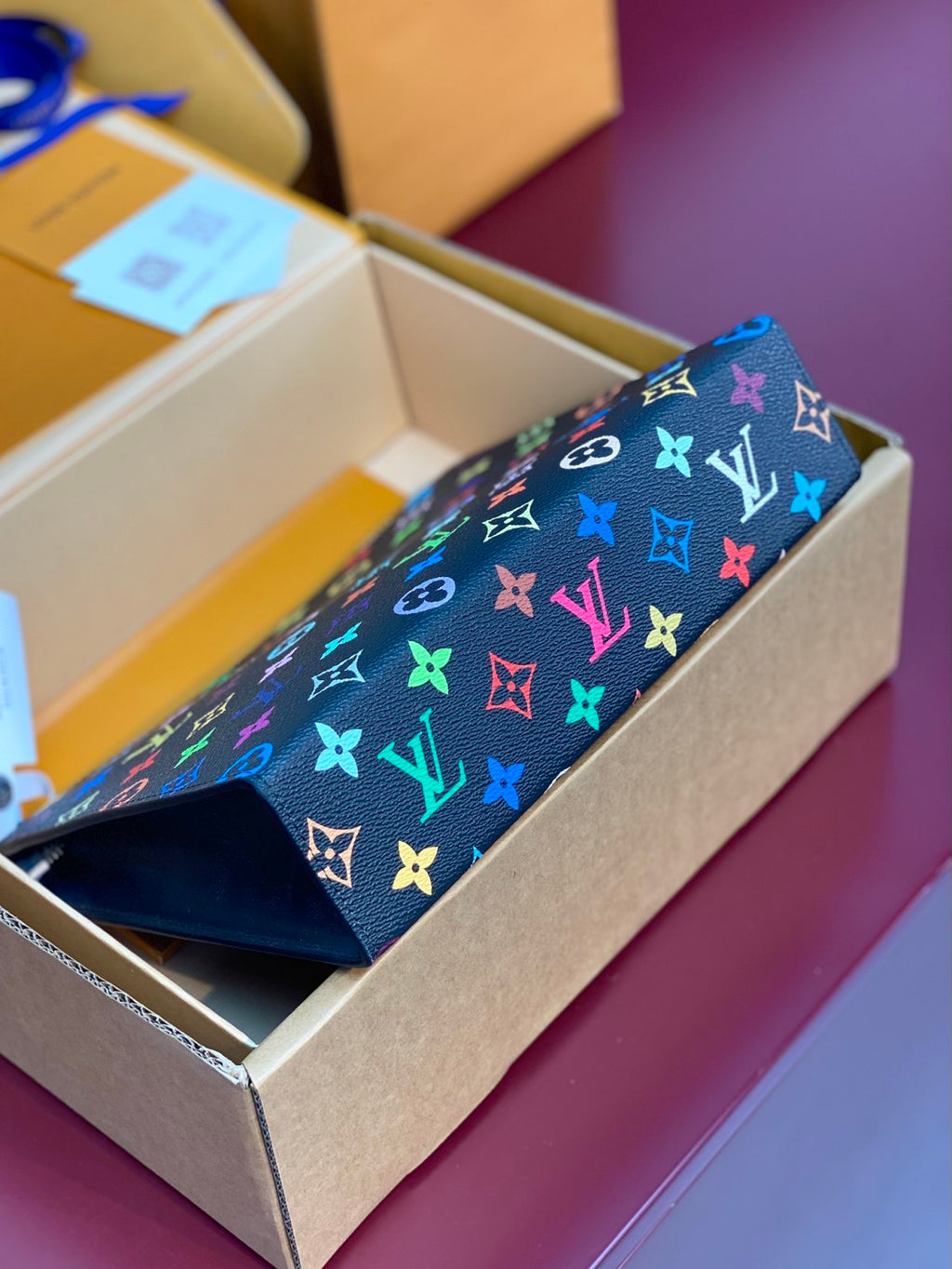 Louis Vuitton LV x TM Toiletry Pouch Men's and Women's Colorful Alphabet Print Zipper Leather Clutch Bag Toiletry Bags #77915