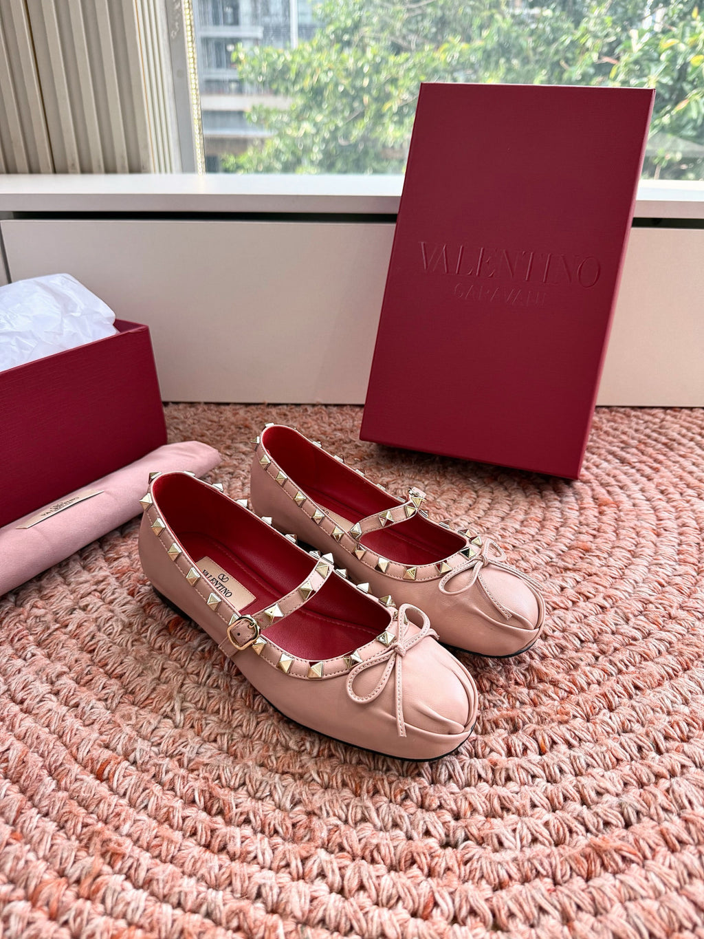 Valentino Mary-jane Rockstud Ballerina In Nappa 05mm for Woman #385077