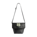 Balenciaga Men's Letter Print Black Calfskin Single Shoulder Crossbody Bag Bags #77712