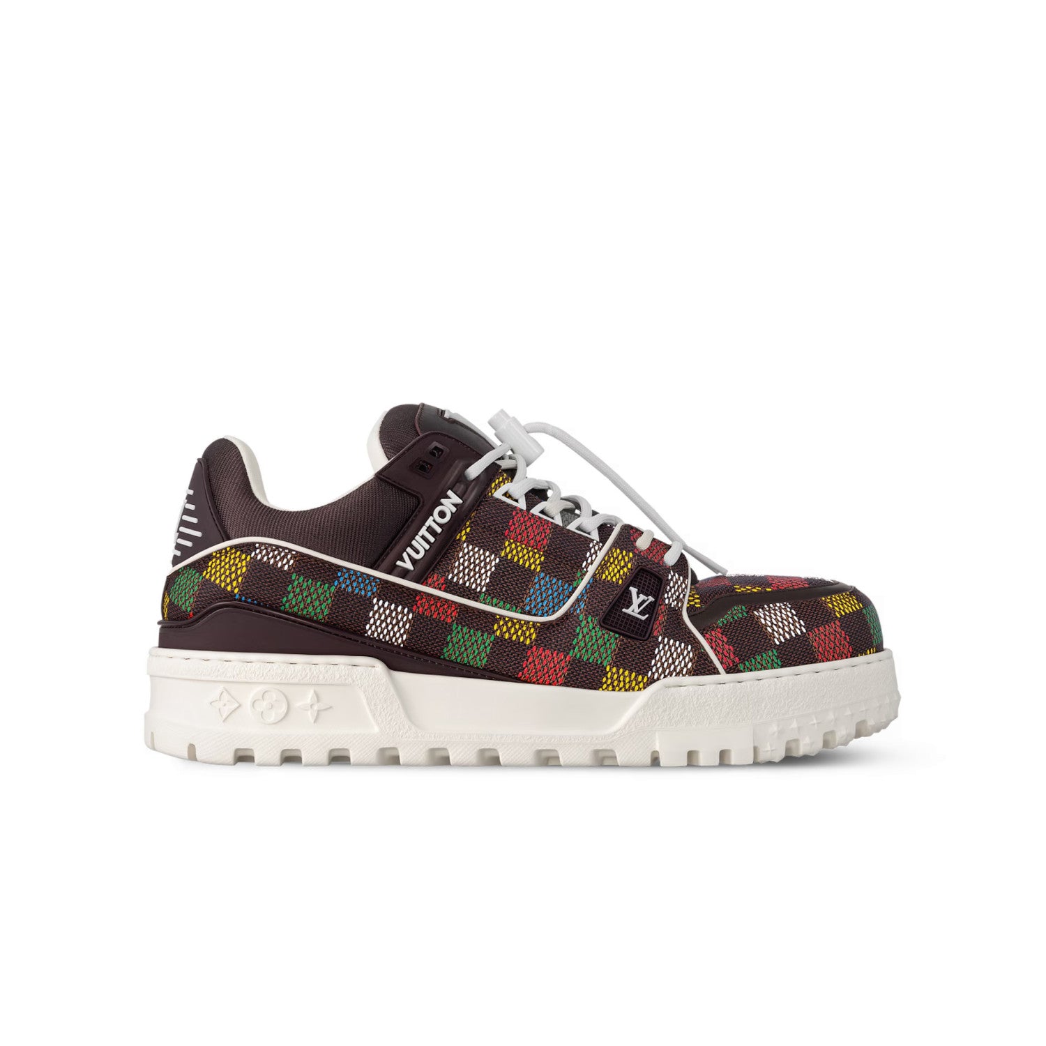 Louis Vuitton LV Trainer Maxi Men's Solid Color Leather Lace Up Low Top Board Shoes #76332