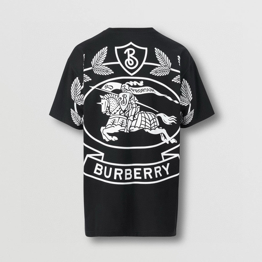 Burberry Men's Summer Monogram Printed Solid Colour Round Neck Cotton Short Sleeve T-Shirt #76665