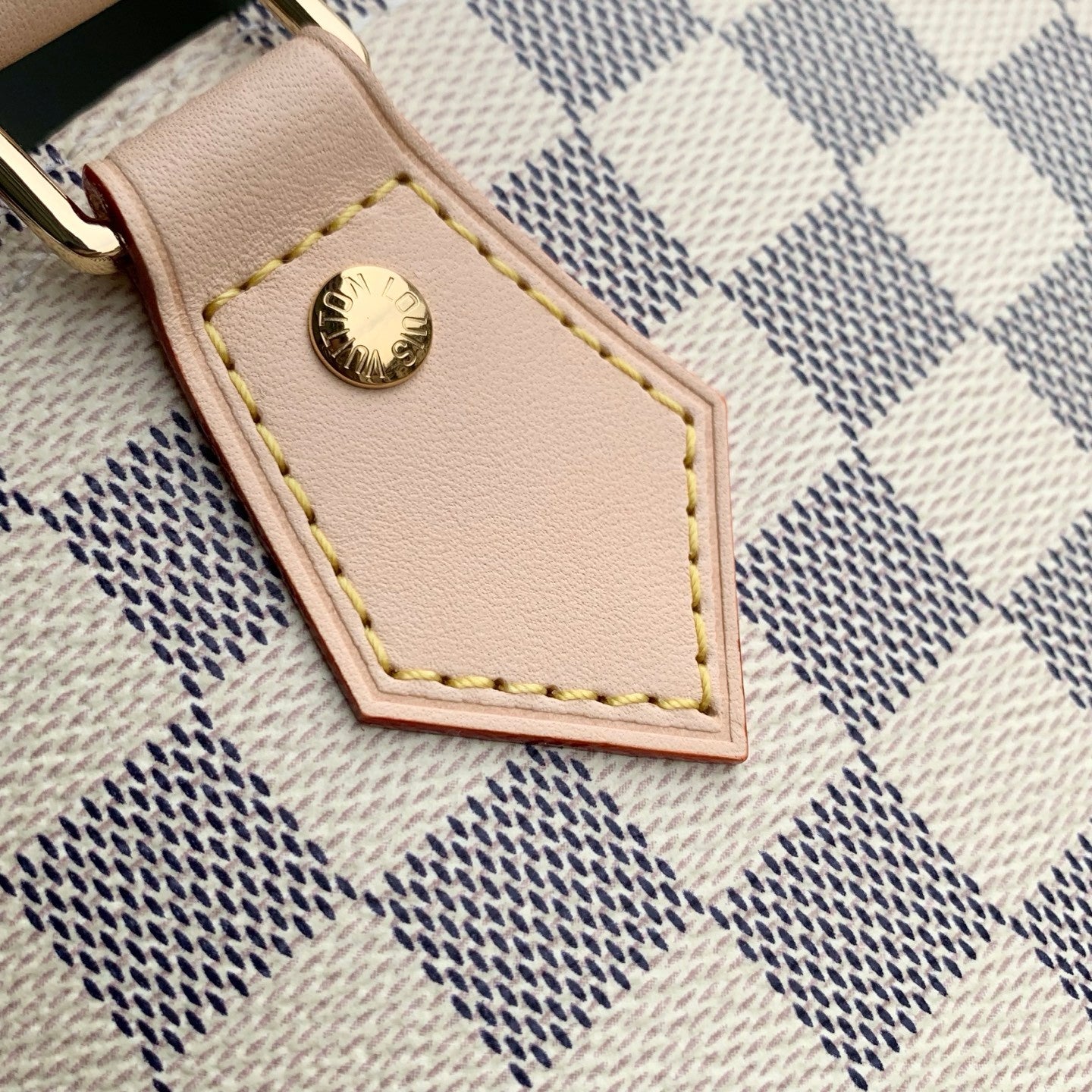 Louis Vuitton Women's Shell Bag Alma Bb White Damier Azur Checkered Pattern Stylish And Elegant Handbag And Crossbody Bag Spring/summer 2026 New Arrival N40902 Bags #196951
