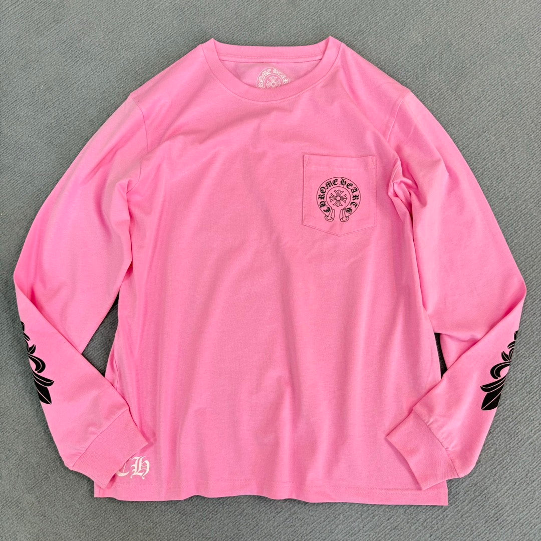 Chrome Hearts Men's Spring/Summer Solid Color Long Sleeve T-Shirt #73551