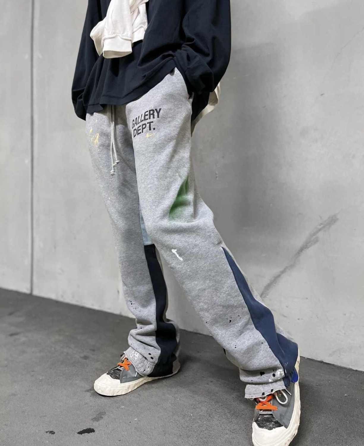Gallery Dept Men's Spring And Autumn High Street Trend Structure Splicing Splash Ink Casual Sweatpants American Fashion Casual Straight Casual Pants #71782
