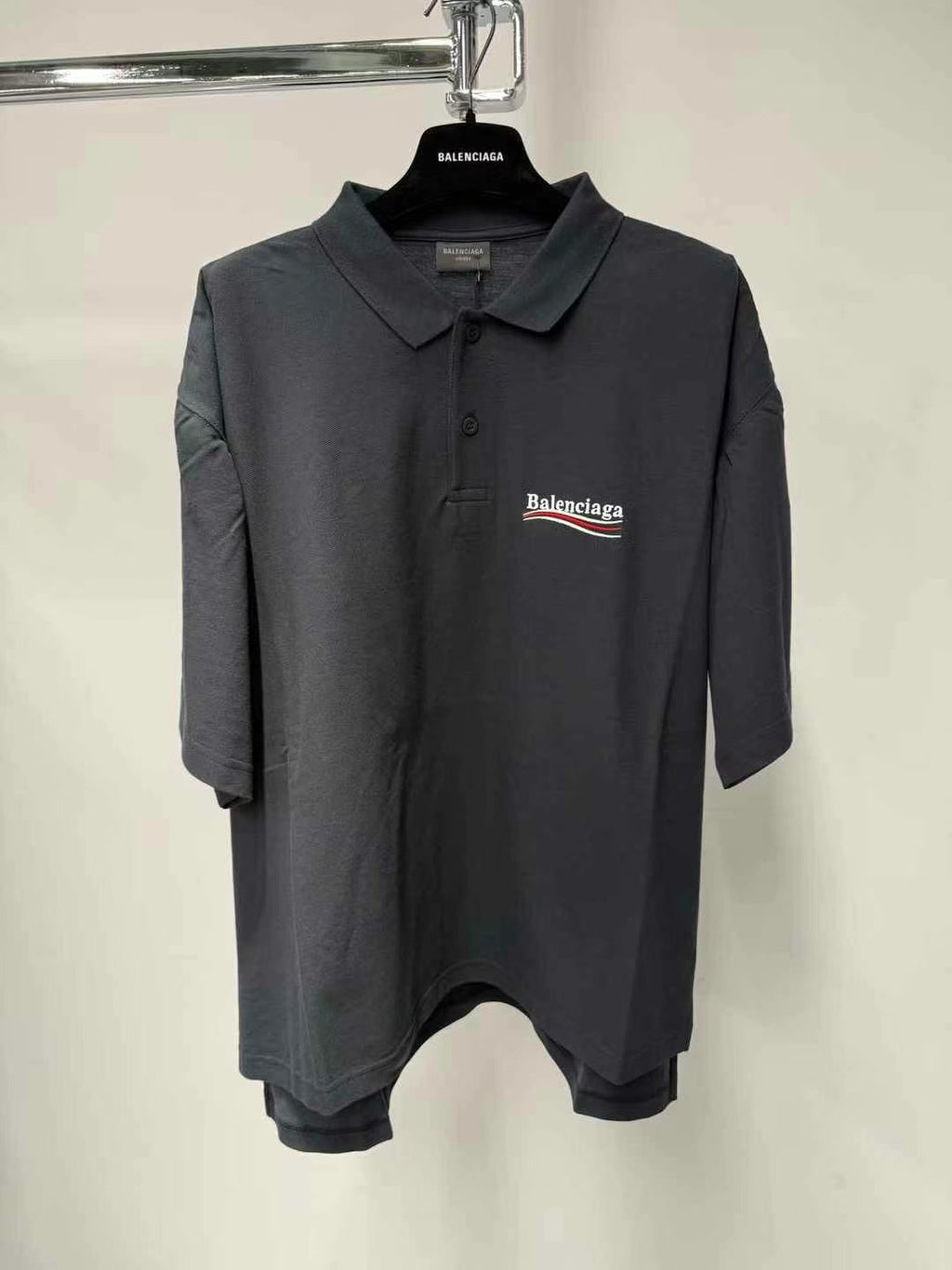 BALENCIAGA Men's Political Campaign Short Sleeve Regular Polo #335437