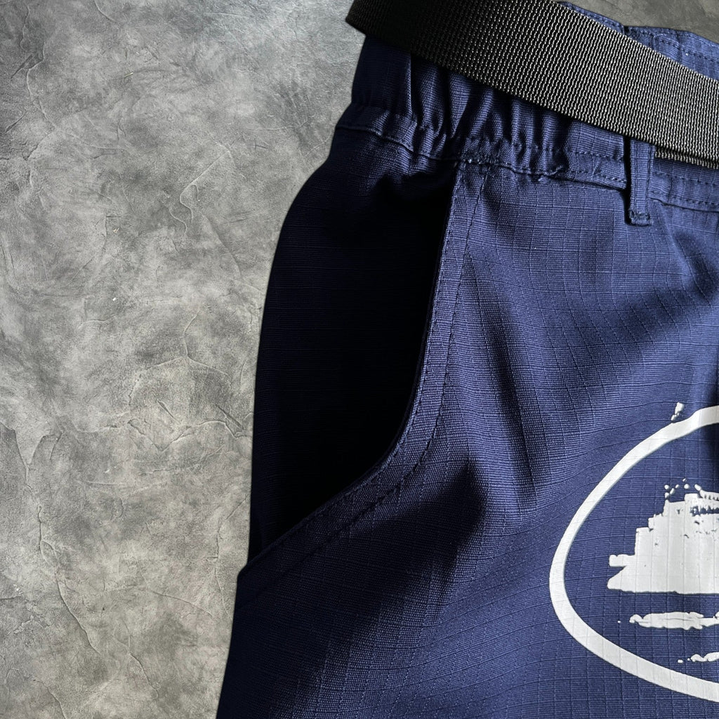 Corteiz Alcatraz Cargo Shorts Navy