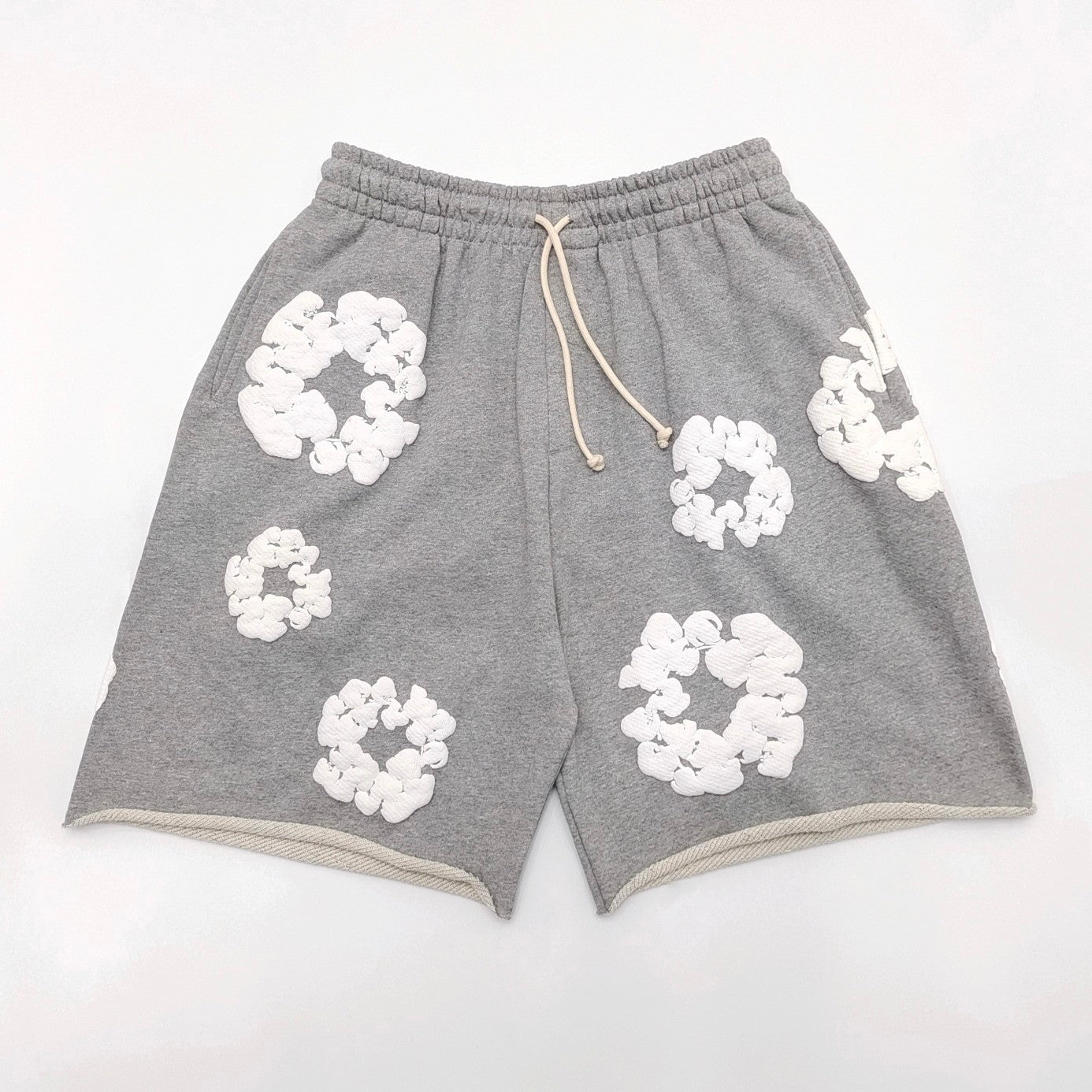 Denim Tears Men's And Women's Summer Fashion Casual Solid-color Printed Pattern Waist Elastic Drawstring Loose Fit Relaxed Shorts #79534
